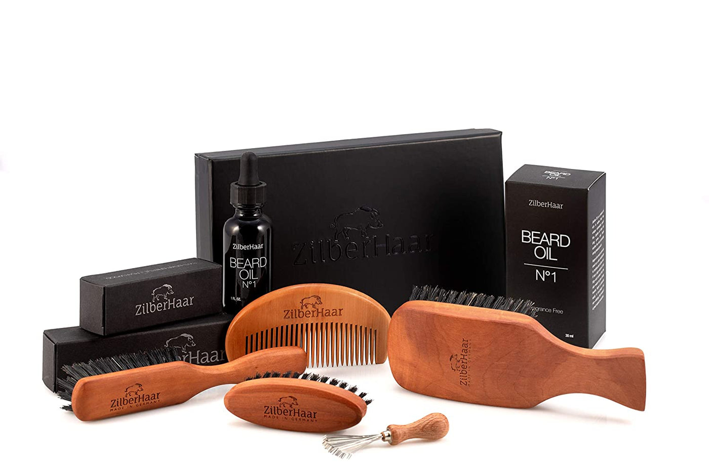 Zilberhaar Beard Brush Gift Set (Soft) | Quality Beard Products