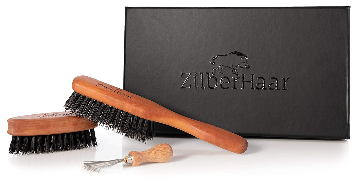 Zilberhaar Beard Brush Gift Set (Soft) | Quality Beard Products