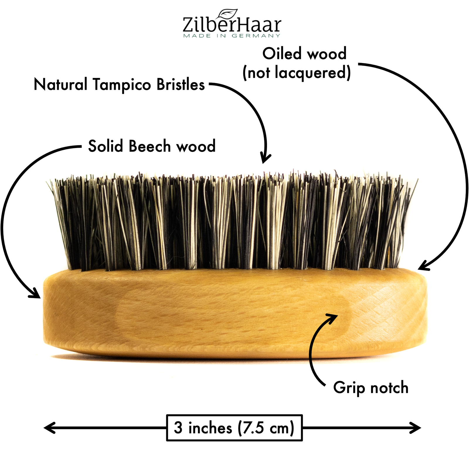 ZilberHaar Regular Beard Brush (Vegan) | Quality Beard Products